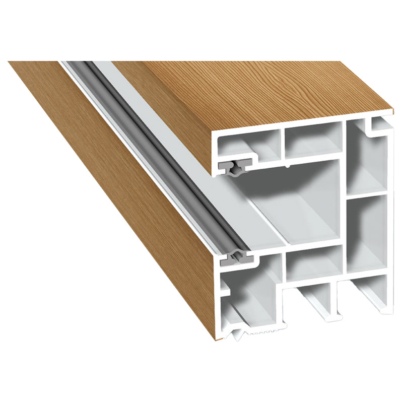 Maxi-Rollladenführung 40x47mm Lg. 6,50m foliert, GK Braun, mit zwei schwarzen Weichlippen 306 9041-167 Bergkiefer Produktbild BIGPIC L