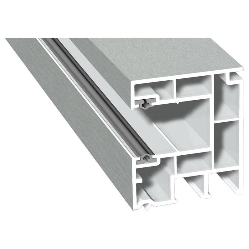 Maxi-Rollladenführung 40x47mm Lg. 6,50m foliert, GK Weiß, mit zwei schwarzen Weichlippen 436 1001 Metbrush Aluminium Produktbild BIGPIC L
