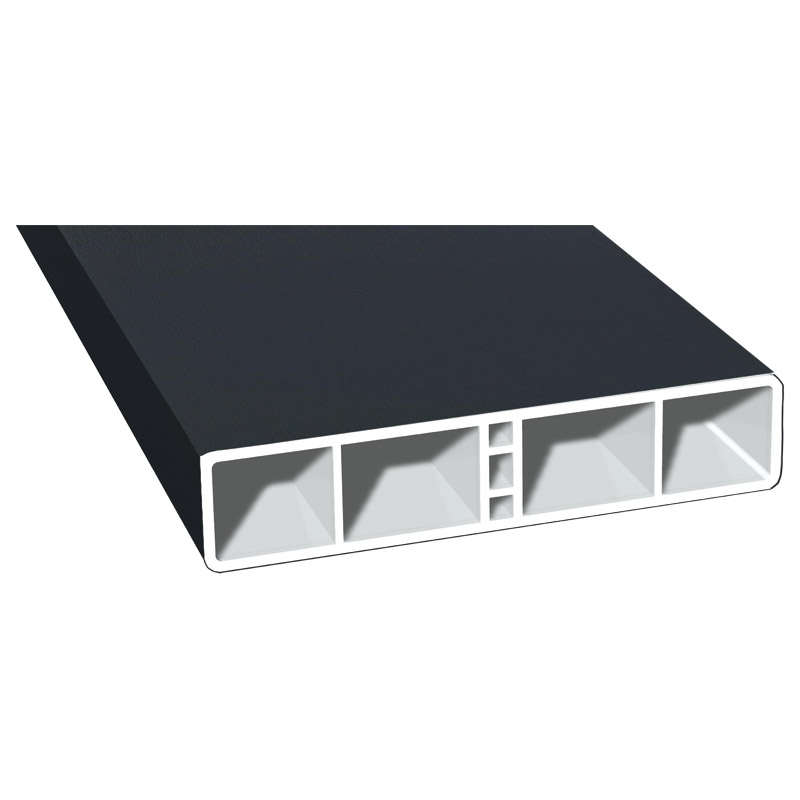 Hohlkammerprofil 120x25mm Lg. 6,00m foliert 70 1605-167 Anthrazitgrau Produktbild BIGPIC L
