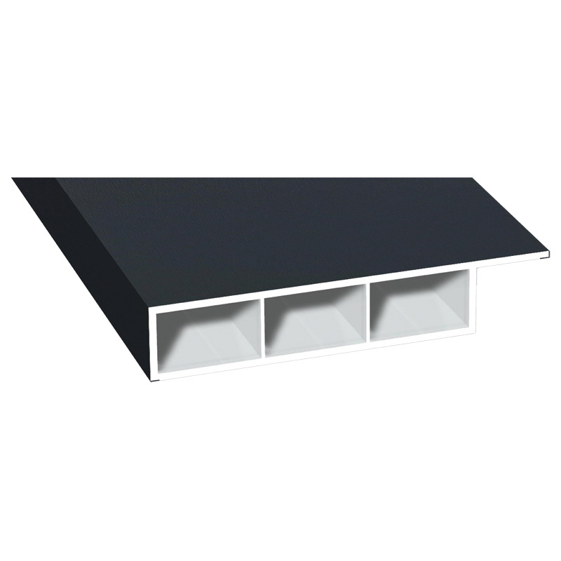 Kammerprofil 80x15mm Lg. 6,00m foliert, mit Nase 70 1605-167 Anthrazitgrau Produktbild BIGPIC L