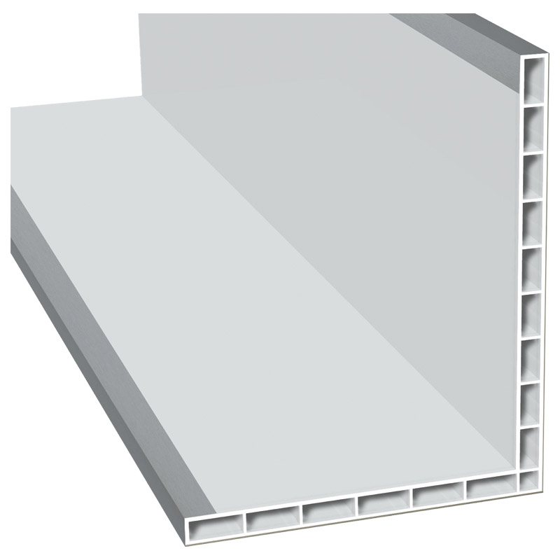 Hohlkammerwinkel 110x90mm Lg. 6,00m foliert 71 5505-167 Silbergrau Produktbild BIGPIC L