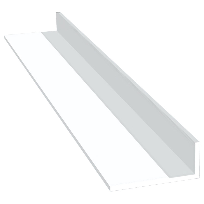 Winkelprofil 25x60x3,5mm Lg. 6,00m Weiß, VE: 60m mit Innenriefen Produktbild BIGPIC L