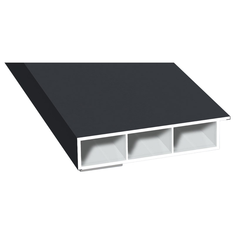 Kammerprofil 80x15mm SK Lg. 6,00m foliert, mit Nase 701505-083 Schiefergrau Glatt Produktbild BIGPIC L