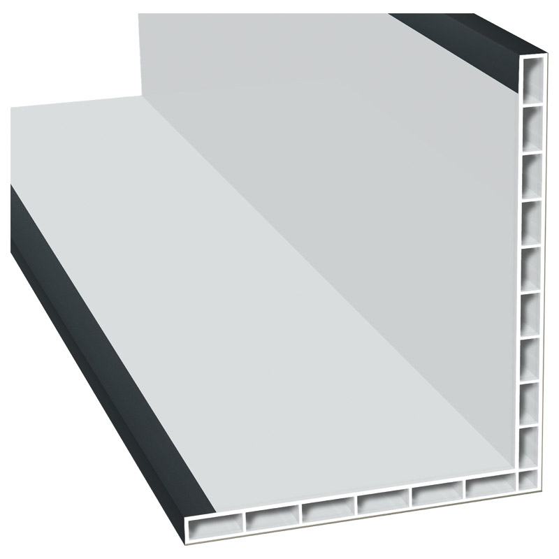 Hohlkammerwinkel 110x90mm Lg. 6,00m foliert 70 1605-083 Anthrazitgrau Glatt Produktbild BIGPIC L