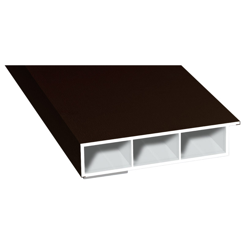 Kammerprofil 80x15mm SK Lg. 6,00m foliert, mit Nase 88 7505-167 Schokobraun Produktbild BIGPIC L