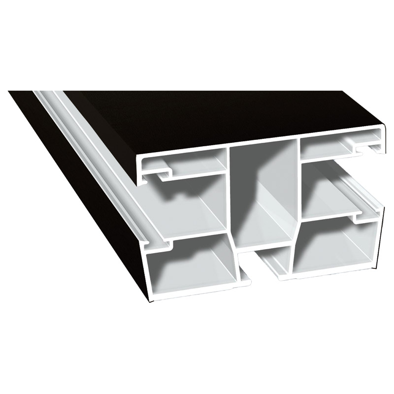 Doppel-Rollladenführung 77x47mm Lg. 6,00m foliert, GK Braun, ohne Bürste 85 1805-167 Schwarzbraun Produktbild BIGPIC L