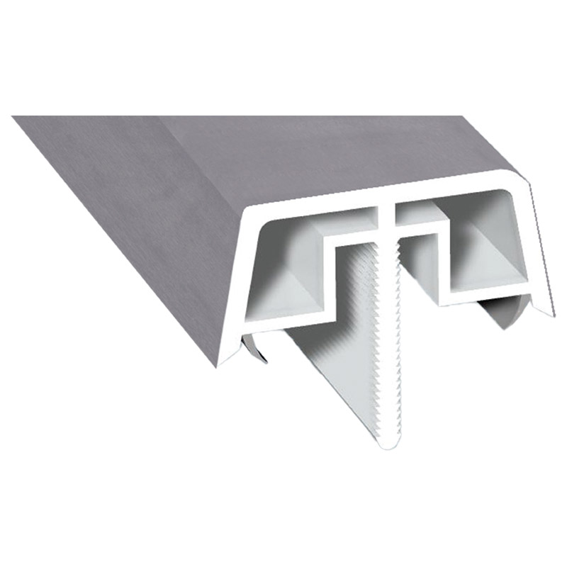 Kopplungsabdeckungsprofil Lg. 6,50m foliert 436 1002 Metbrush Silber Produktbild BIGPIC L