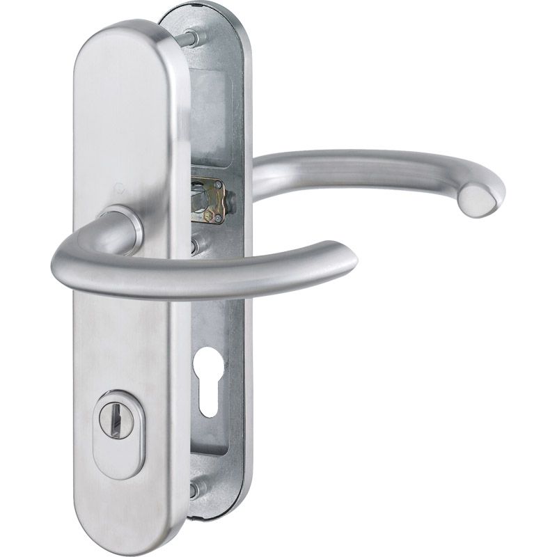 E1138Z/3332ZA/3310 Garnitur (beids. Lochteile für HOPPE-Schnellstift)/ES1/F69 Edelstahl matt/10mm/Profilzylinder 92mm/67 Produktbild BIGPIC L
