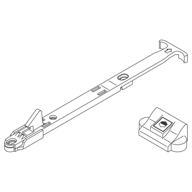 Komfortladenhalter für Türen mit Schrauben und Dübel Ø 10mm Grau-S Produktbild BIGPIC L