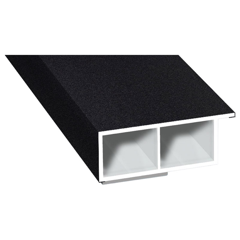 Kammerprofil 40x15mm SK Lg. 6,00m foliert, mit Nase 70 2105-083 Schwarzgrau Glatt Produktbild BIGPIC L