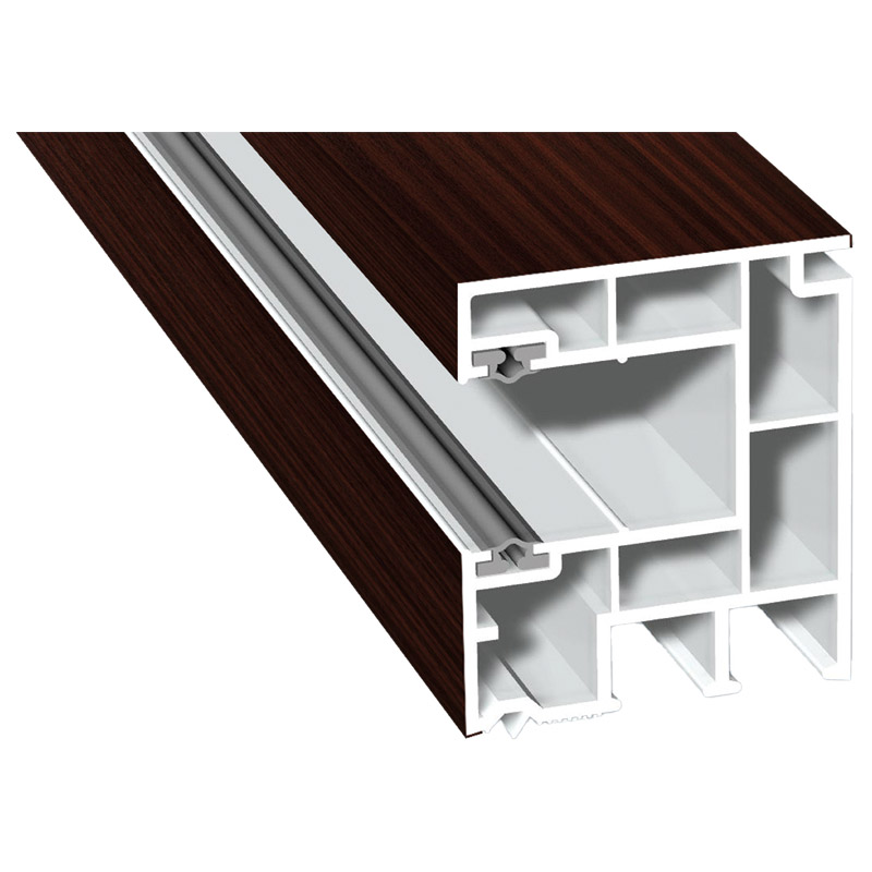 Maxi-Rollladenführung 40x47mm Lg. 6,50m foliert, GK Braun, mit zwei schwarzen Weichlippen 209 7013-167 Mahagoni Produktbild BIGPIC L