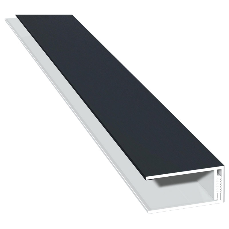 U-Profil zweiteilig 41x20mm Lg. 6,00m foliert 70 1605-167 Anthrazitgrau Produktbild BIGPIC L