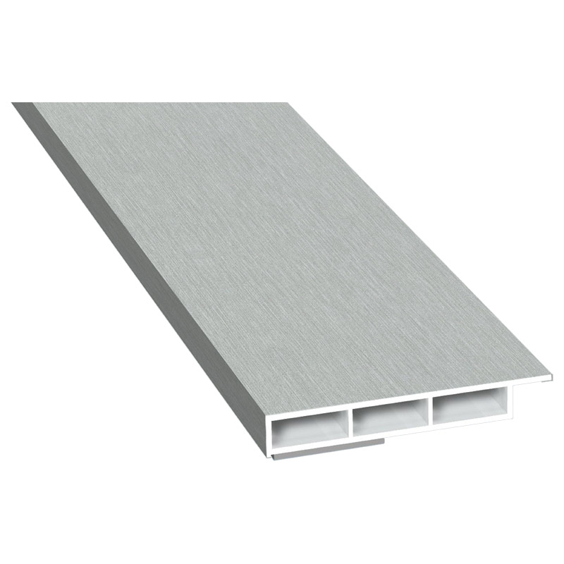Kammerprofil 50x7 mm SK Lg. 6,00 m foliert mit Nase 436 1001 Metbrush Aluminium Produktbild BIGPIC L