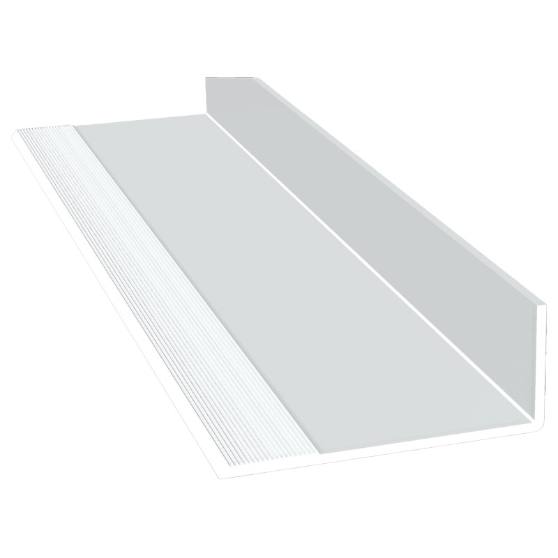 Winkelprofil 40x100x4,2mm Lg. 6,00m Weiß, VE: 30m mit Innenriefen Produktbild BIGPIC L