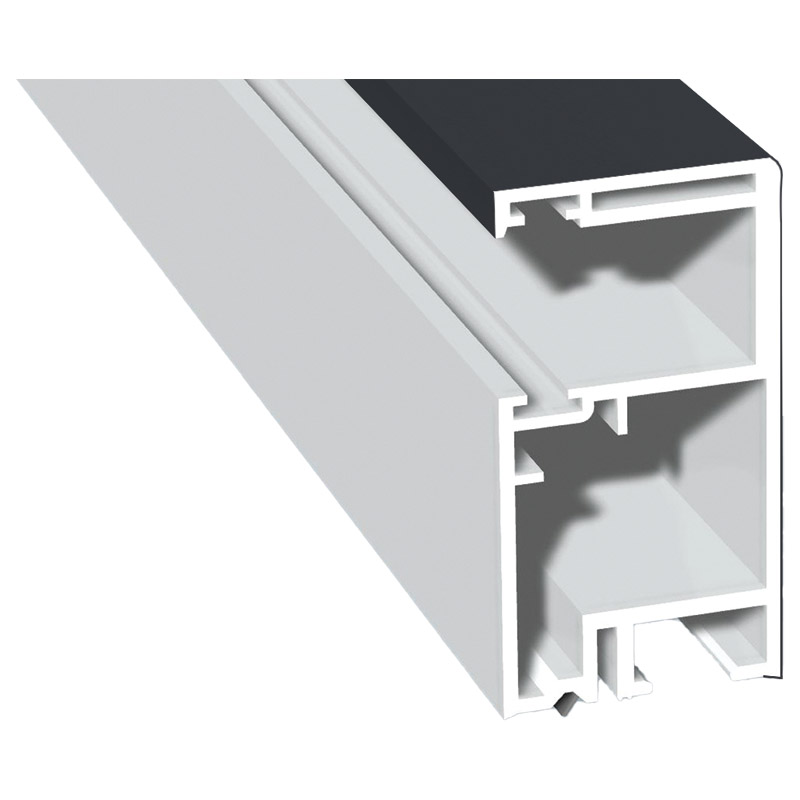 Rollladenführung 30x57mm Lg. 6,00m Rückseite foliert, ohne Bürste GK Grau 701505-083 Schiefergrau Glatt Produktbild BIGPIC L