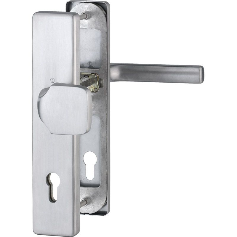 E61G/2221/2210/1643Z Garnitur HOPPE-Schnellstift/ES1/F69 Edelstahl matt/Profilzylinder 92mm/10mm/FDW-Vierkantstift/67-72 Produktbild BIGPIC L