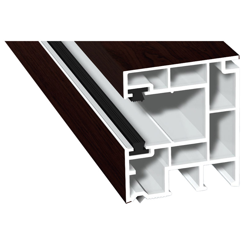 Rollladenführung 40x47mm Lg. 6,50m foliert, mit zwei schwarzen Bürsten GK Weiß 320 2001-167 Black Cherry Produktbild BIGPIC L