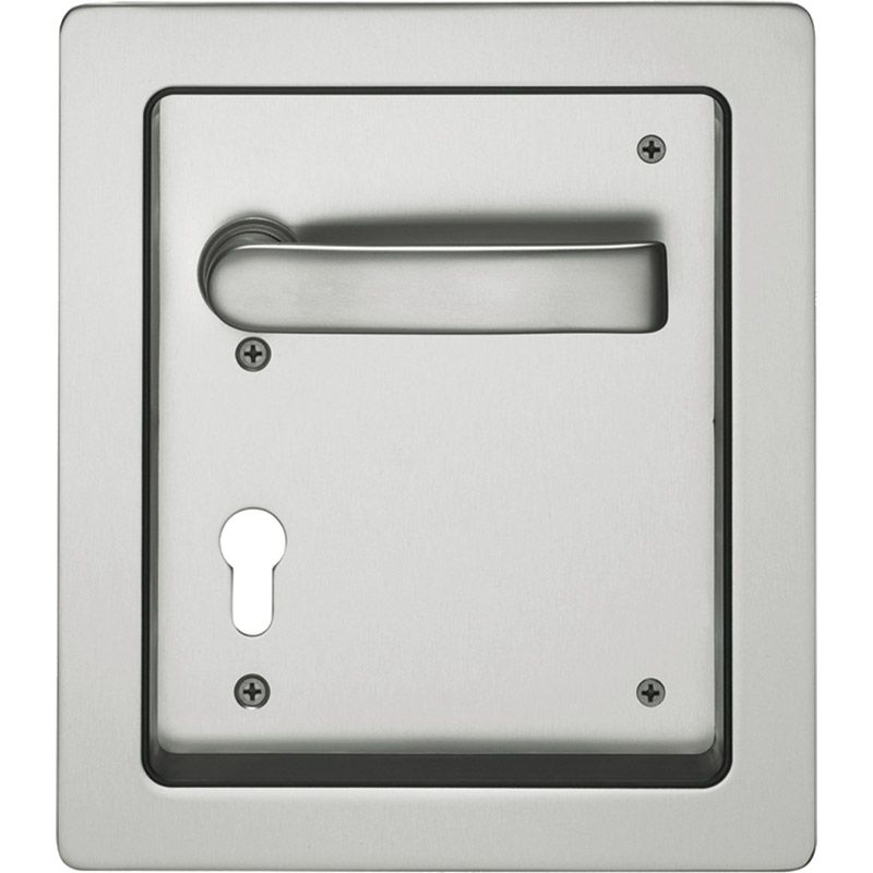 Turnhallenmuschel 9mm, links o. Loch, Schild Edelstahl fein matt Produktbild BIGPIC L