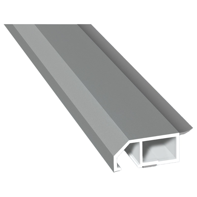 Anschluß-Profil 40mm WL SK Lg. 6,00m foliert, klipsbar, WL Schwarz70 0405-083 Signalgrau Glatt Produktbild BIGPIC L