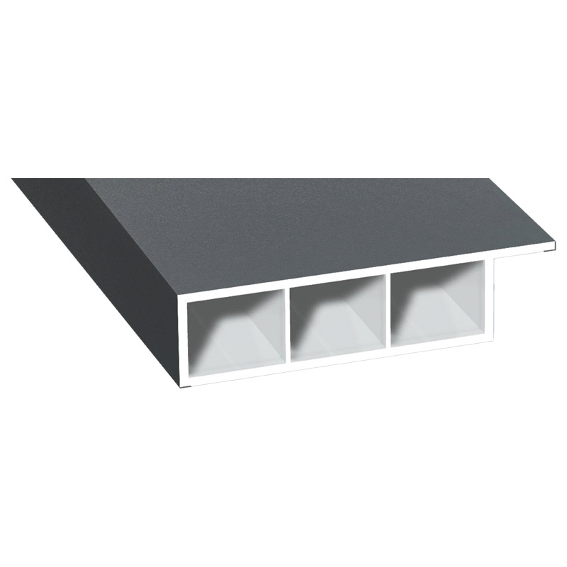 Kammerprofil 60x15mm Lg. 6,00m foliert, mit Nase 70 1205-083 Basaltgrau Glatt Produktbild BIGPIC L