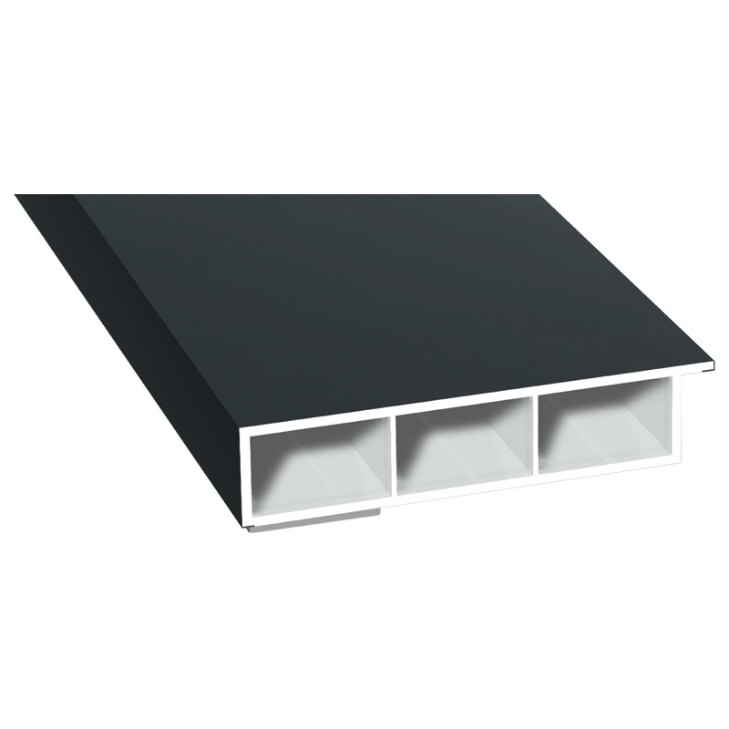 Kammerprofil 80x15mm SK Lg. 6,00m foliert, mit Nase 70 1605-083 Anthrazitgrau Glatt Produktbild BIGPIC L