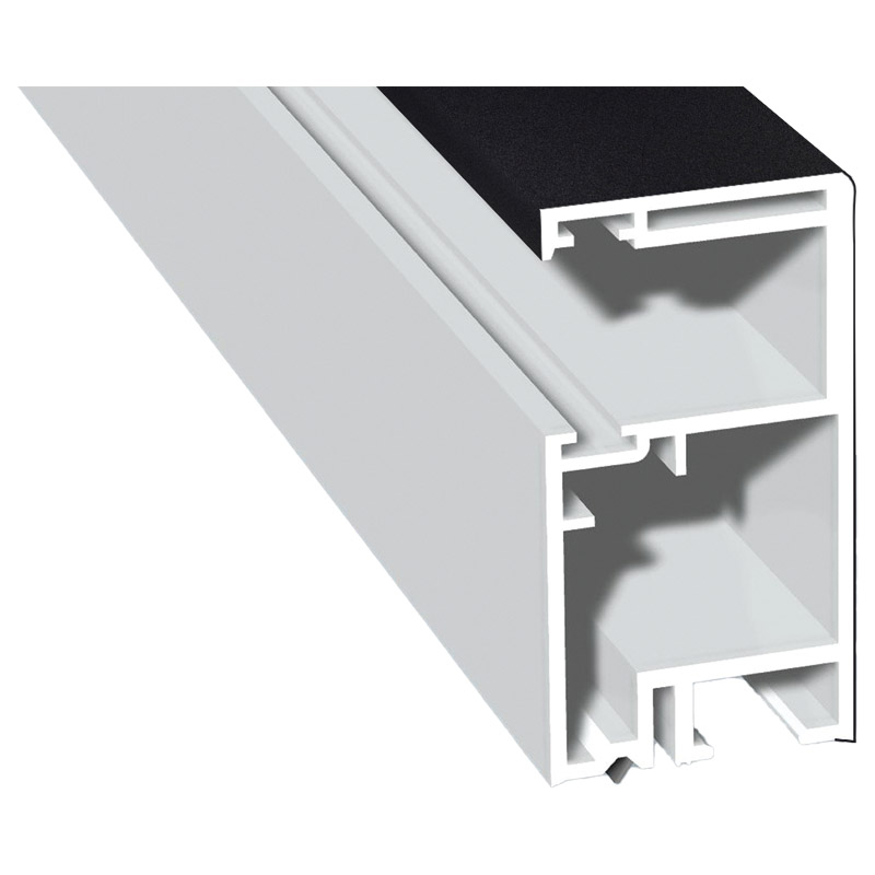 Rollladenführung 30x57mm Lg. 6,00m Rückseite foliert, ohne Bürste GK Grau 70 2105-083 Schwarzgrau Glatt Produktbild BIGPIC L