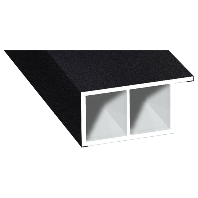 Kammerprofil 30x15mm Lg. 6,00m foliert, mit Nase 70 2105-083 Schwarzgrau Glatt Produktbild BIGPIC L