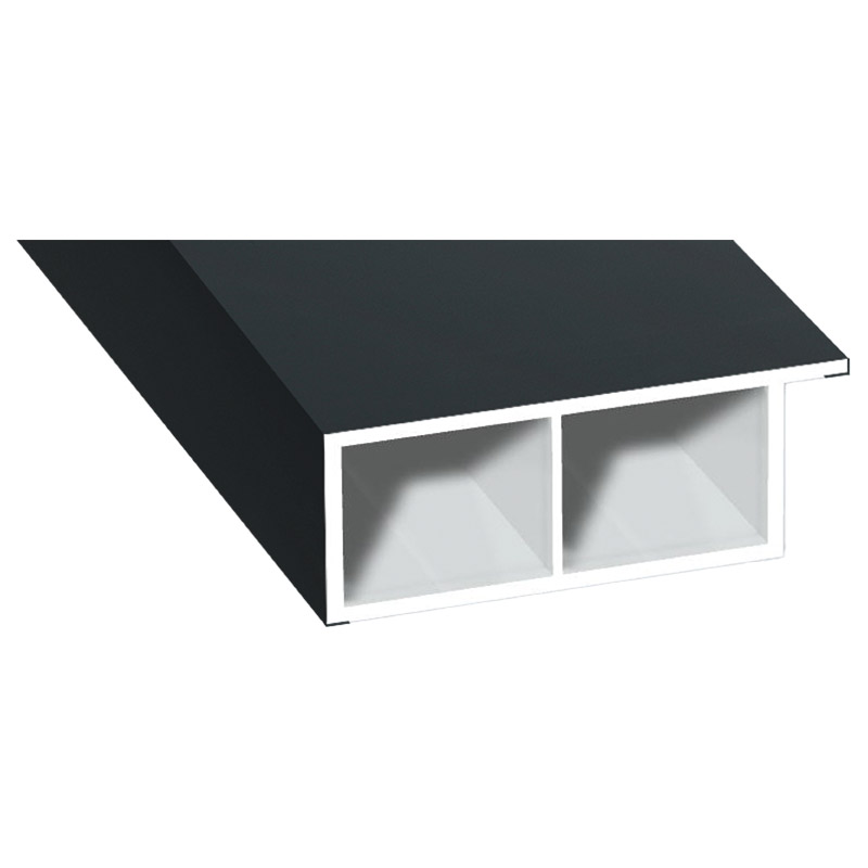 Kammerprofil 40x15mm Lg. 6,00m foliert, mit Nase 70 1605-083 Anthrazitgrau Glatt Produktbild BIGPIC L