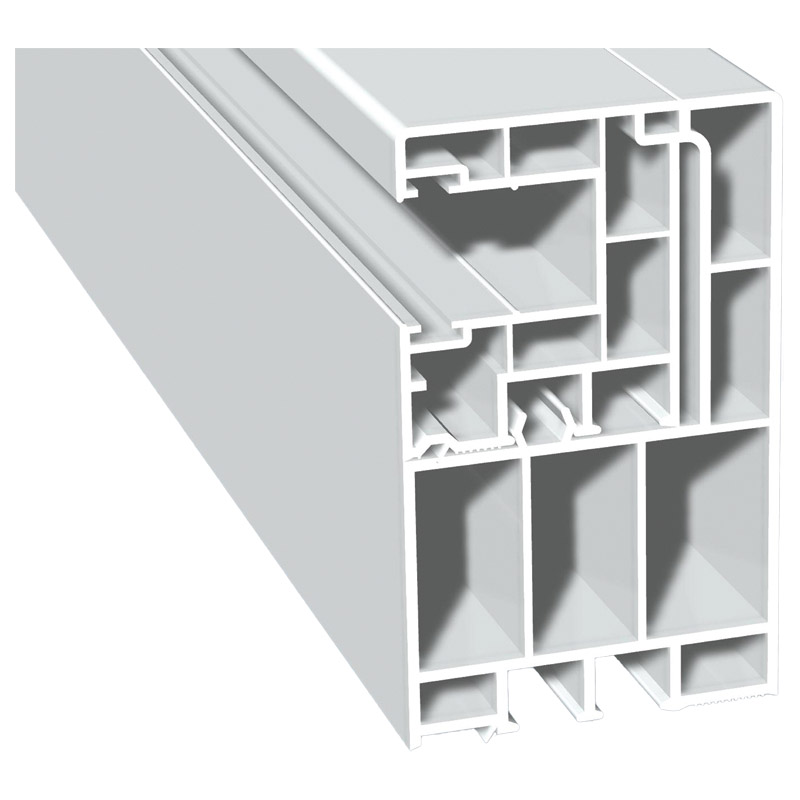 Adapterprofil 55x90mm Lg. 6,00m Revision außen <(>&<)> Rollladenführung 40x47mm Lg. 6,00m Weiß, ohne Bürste, VE: 30m Produktbild BIGPIC L