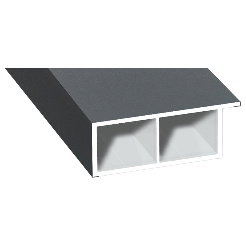 Kammerprofil 40x15mm Lg. 6,00m foliert, mit Nase 70 1205-083 Basaltgrau Glatt Produktbild BIGPIC L