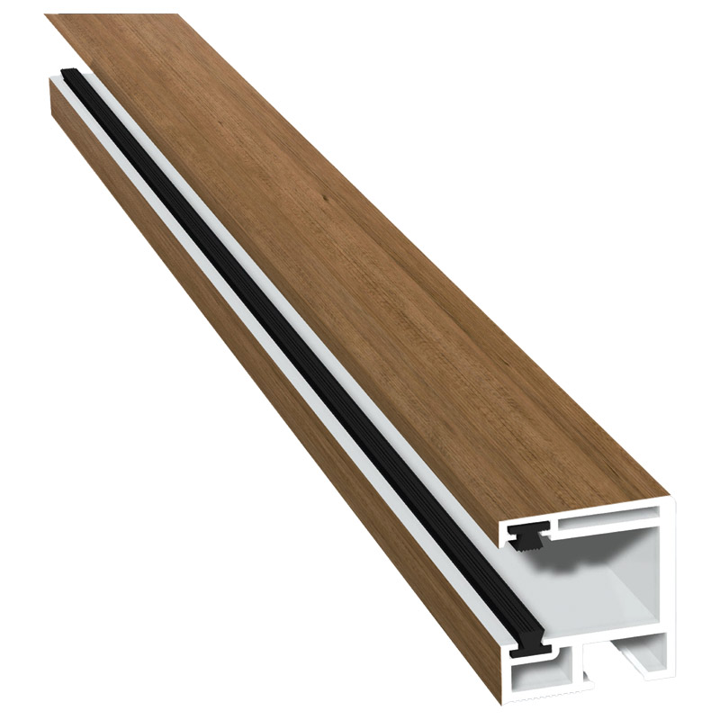 Rollladenführung 30x32mm Lg. 6,00m foliert, mit zwei schwarzen Bürsten GK Braun 321 4007-195 Rustic Cherry Produktbild BIGPIC L