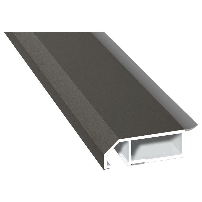 Anschluß-Profil 50mm WL SK Lg. 6,00m foliert, klipsbar, WL Schwarz70 3905-167 Quarzgrau Produktbild BIGPIC L