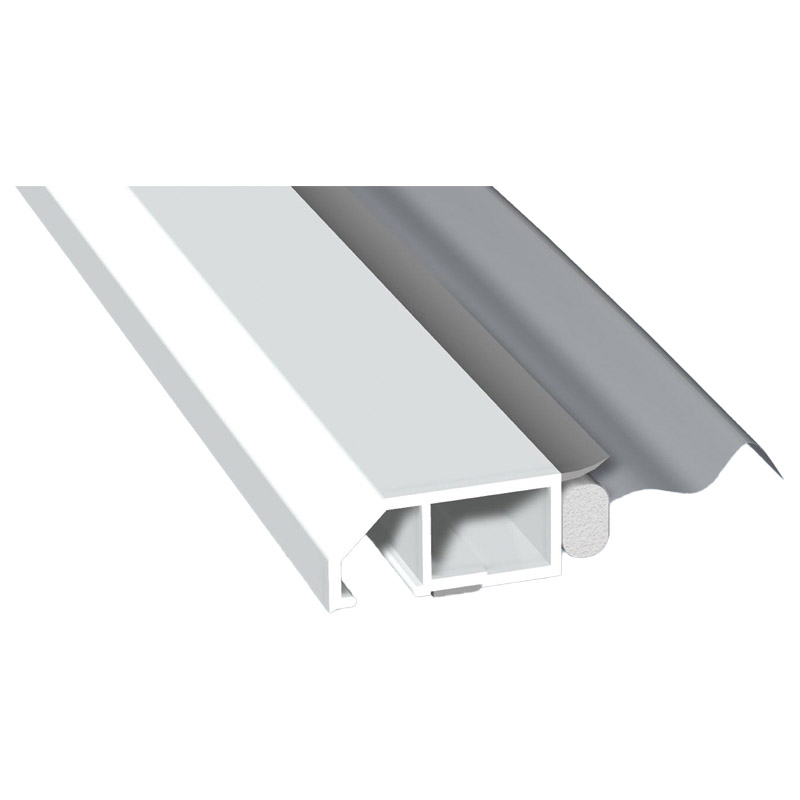 Anschluß-Profil 40mm WL SK Lg. 6,00m klipsbar, WL Weiß, Weißmit Dichtband Außen, VE: 60m Produktbild BIGPIC L