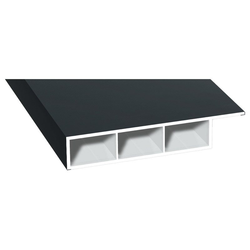 Kammerprofil 80x15mm Lg. 6,00m foliert, mit Nase 70 1605-083 Anthrazitgrau Glatt Produktbild BIGPIC L