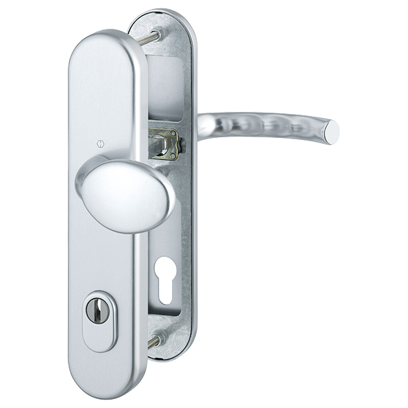 HT-Schutzwechselgarnitur 76G/3332ZA/3410/1710 für HOPPE- Schnellstift/ES1/F1 Alu natur/Profilzylinder 92mm/10mm FDW-Vierkantstift für Türstärke 66-71 Produktbild BIGPIC L