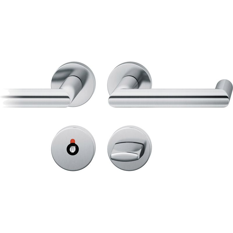 AGL3-Badgarnitur 1016 links 8mm R-WC 8mm Rundrosette Edelstahl fein matt Produktbild BIGPIC L