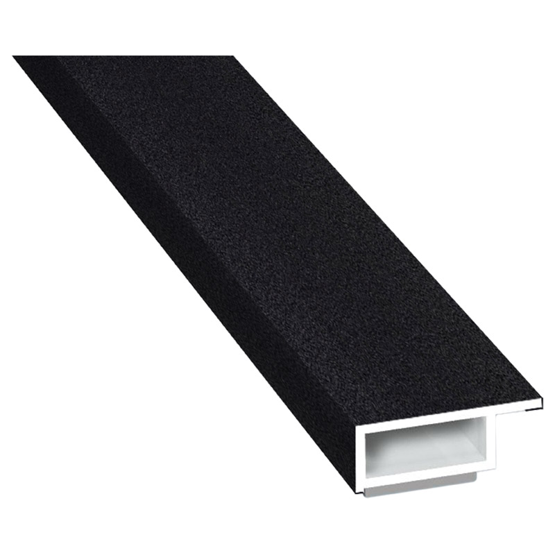 Kammerprofil 20x7 mm SK Lg. 6,00 m foliert mit Nase 70 2105-083 Schwarzgrau Glatt Produktbild BIGPIC L