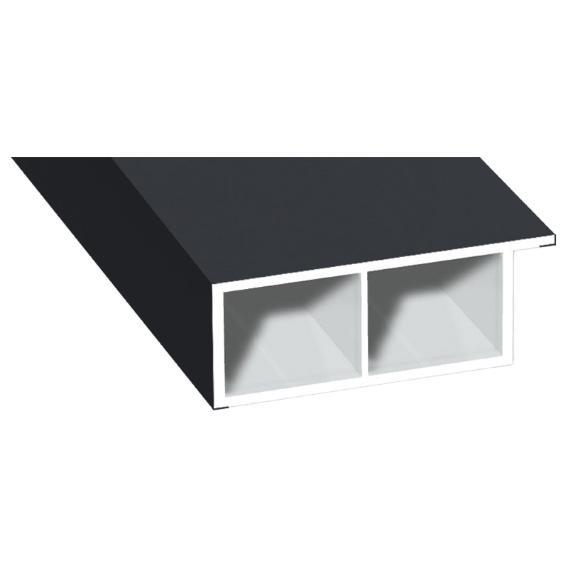 Kammerprofil 40x15mm Lg. 6,00m foliert, mit Nase 701505-083 Schiefergrau Glatt Produktbild BIGPIC L