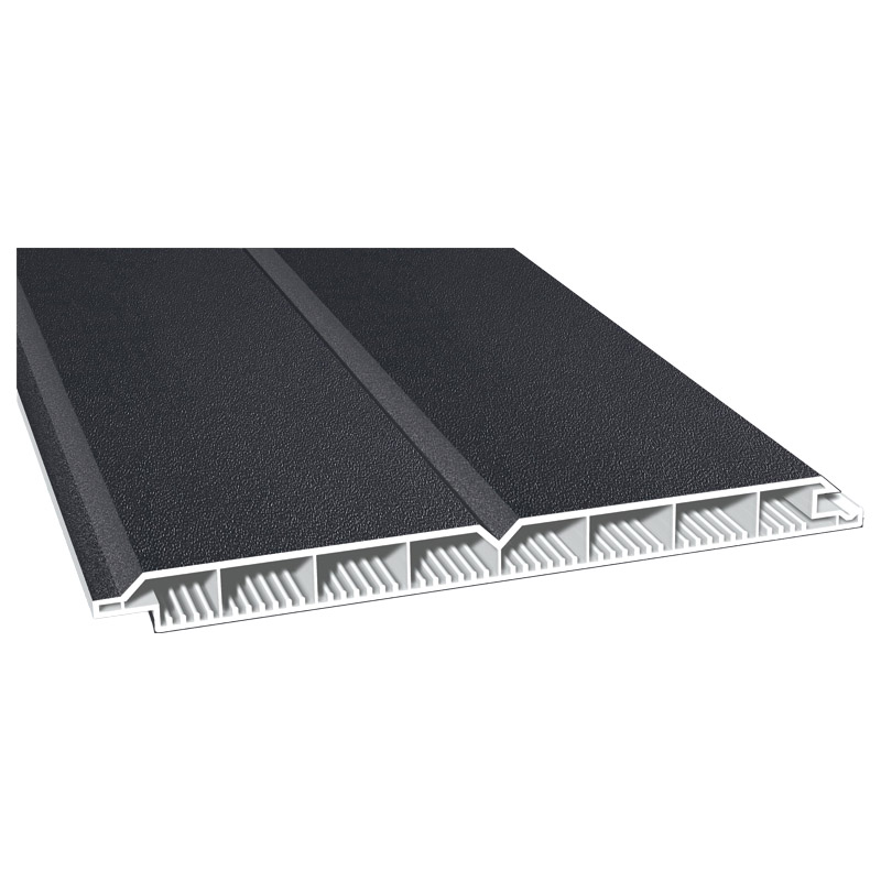 Nut- u. Federprofil 200x17mm Lg. 6,00m V-Fuge, zweiseitig foliert, verstärkt 70 1605-167 Anthrazitgrau Produktbild BIGPIC L