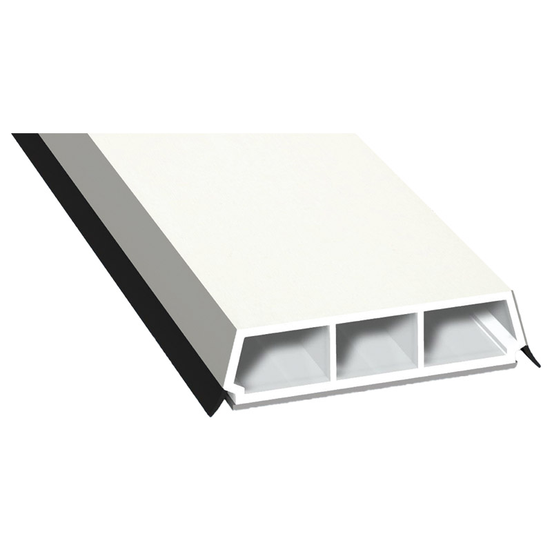 Trapez-Sprosse 52mm SK Lg. 6,00m foliert, mit zwei schwarzen Weichlippen 456 5053 Altweiß Produktbild BIGPIC L