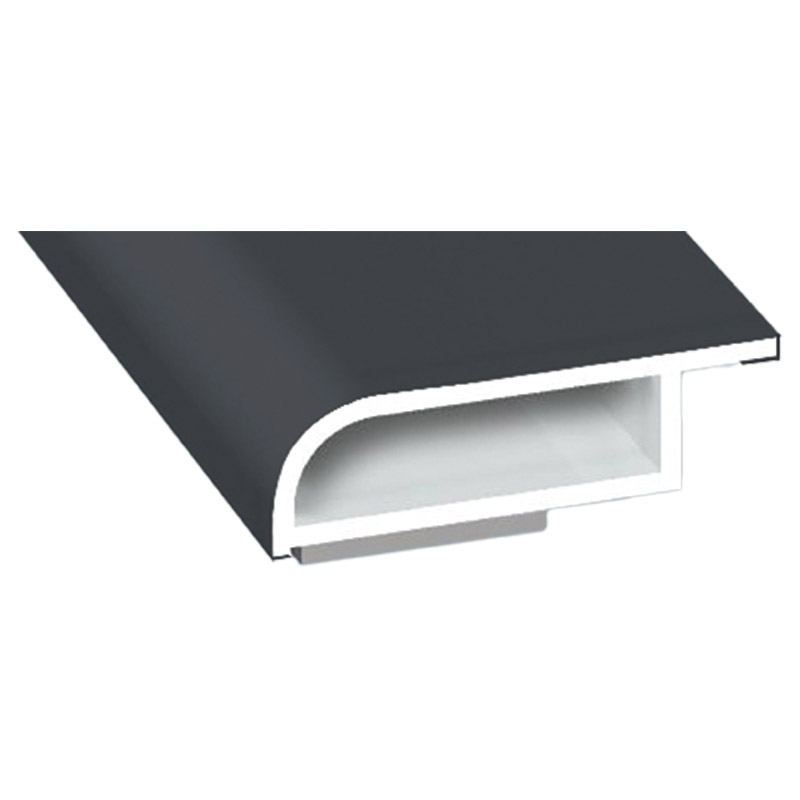 Kammerprofil 25x7mm SK Lg. 6,00m foliert mit Nase 701505-083 Schiefergrau Glatt Produktbild BIGPIC L