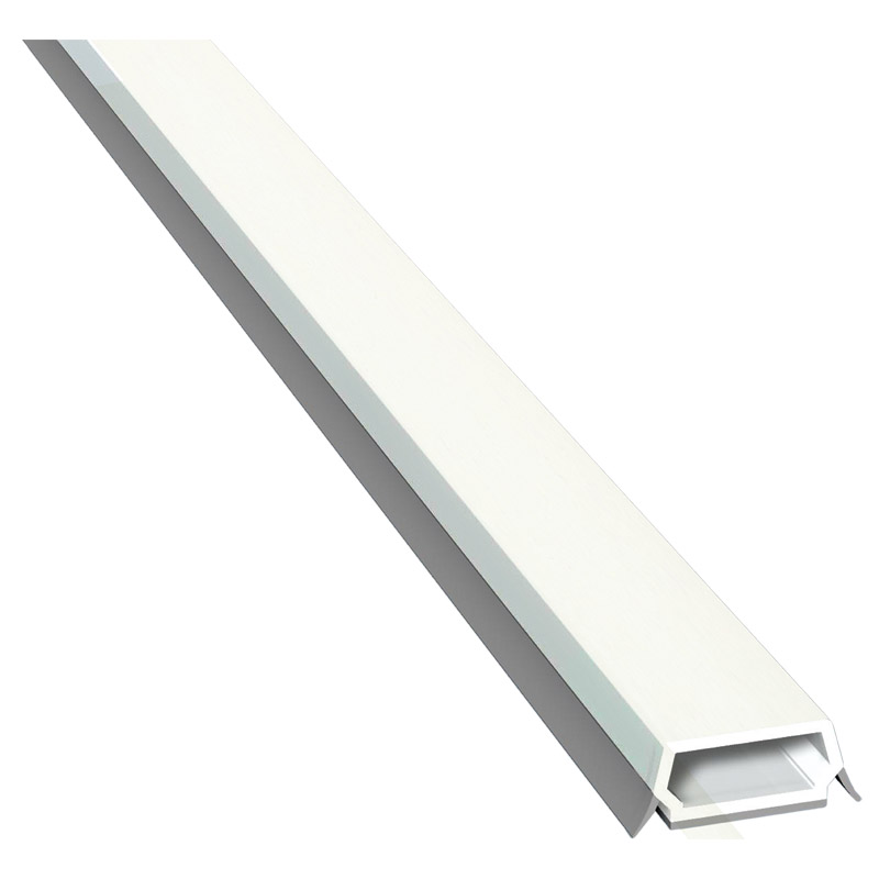 Trapez-Sprosse 23mm SK Lg. 6,00m foliert, mit zwei schwarzen Weichlippen 456 5053 Altweiß Produktbild BIGPIC L