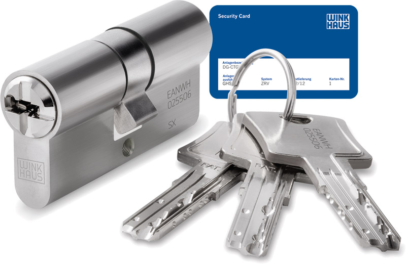 WINKHAUS Profildoppelzylinder mit Sicherungskarte keyTec ON-tra 51 Produktbild BIGPIC L
