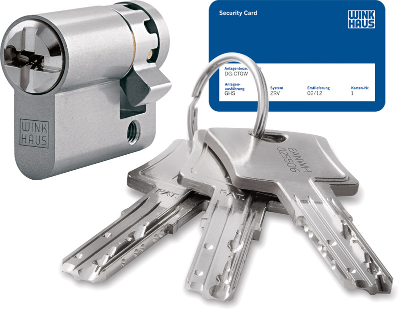 WINKHAUS Profilhalbzylinder mit Sicherungskarte keyTec ON-tra 02 Produktbild BIGPIC L