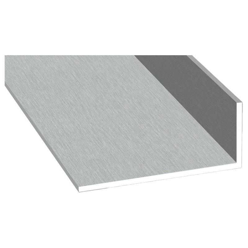 Winkelprofil 25x60x2,5mm Lg. 6,00m foliert 436 1001 Metbrush Aluminium Produktbild BIGPIC L