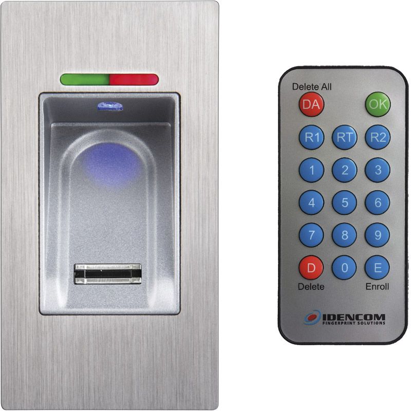 IDENCOM BioKey® Inside Fingerprint IR Einzelplatzverwaltung mit frontaler Befestigung Produktbild BIGPIC L
