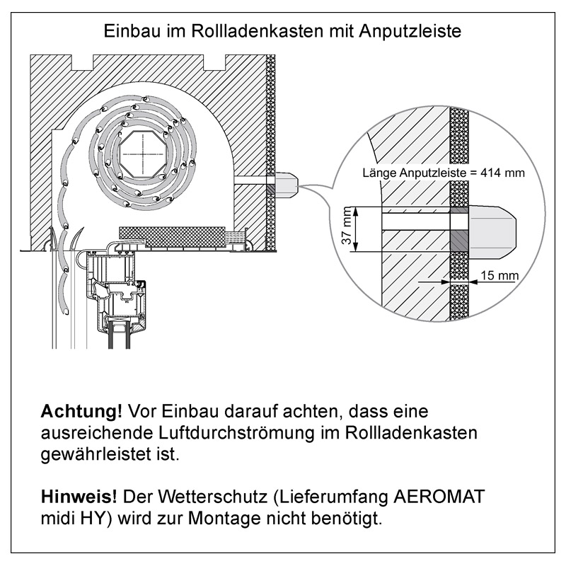 SIEGENIA AEROMAT midi Anputzleiste für Rollladenmontage Produktbild BIGPIC L