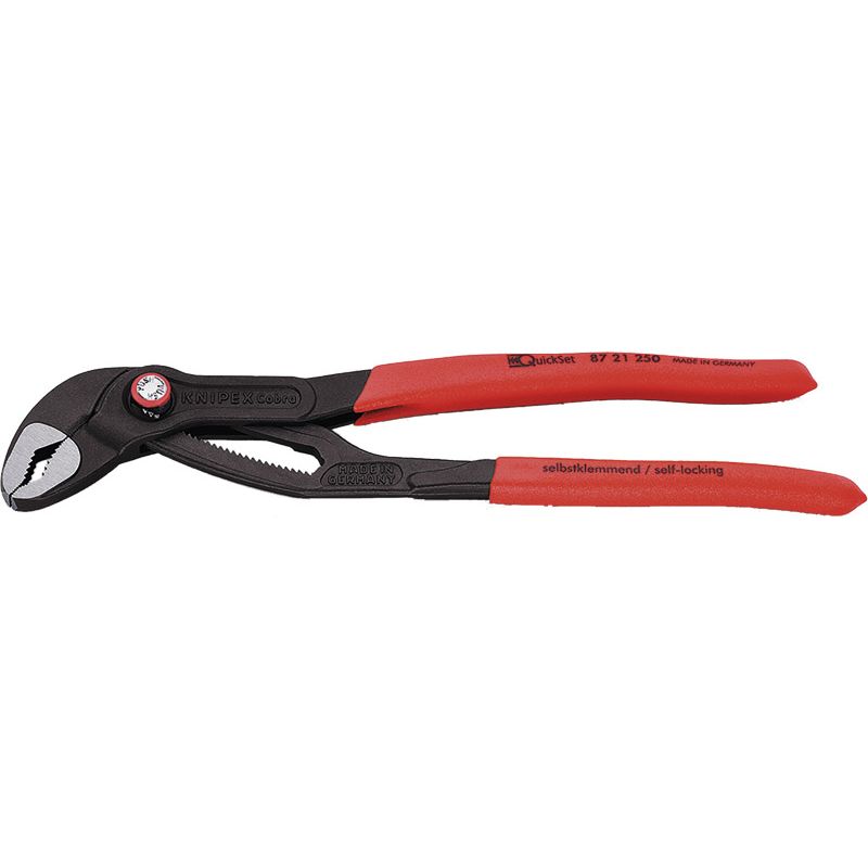 KNIPEX Wasserpumpenzange Cobra® QuickSet poliert mit Kunststoffüberzug Produktbild BIGPIC L