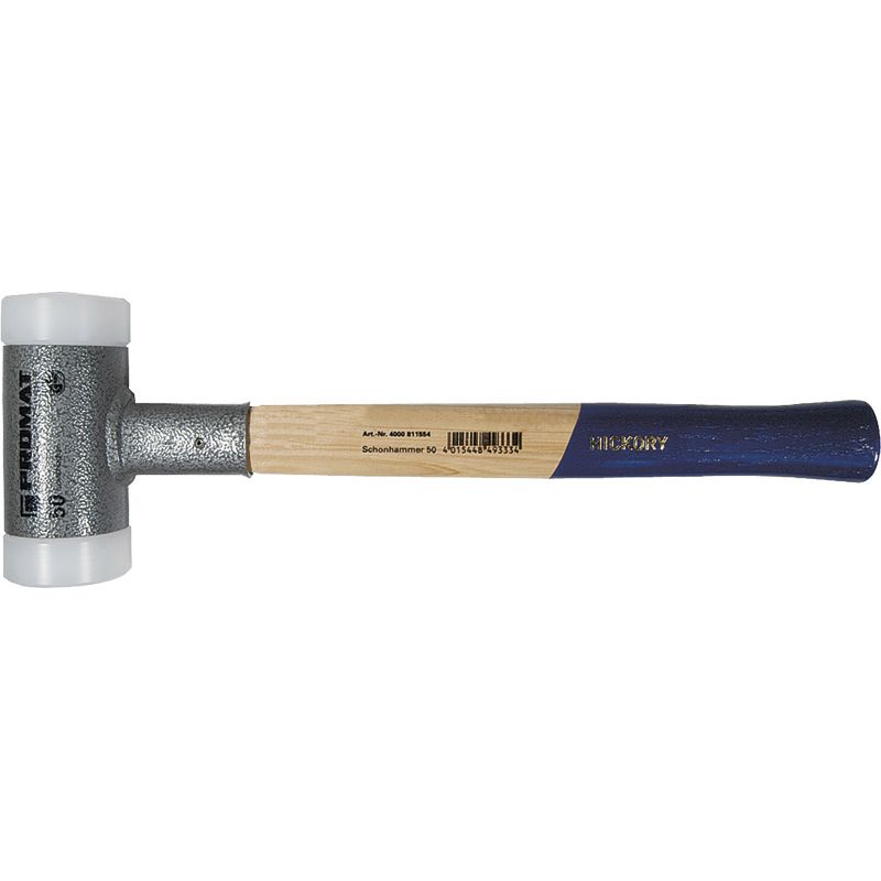 PROMAT Schonhammer rückschlagfrei hart Holzstiel Nylon weiß Produktbild BIGPIC L