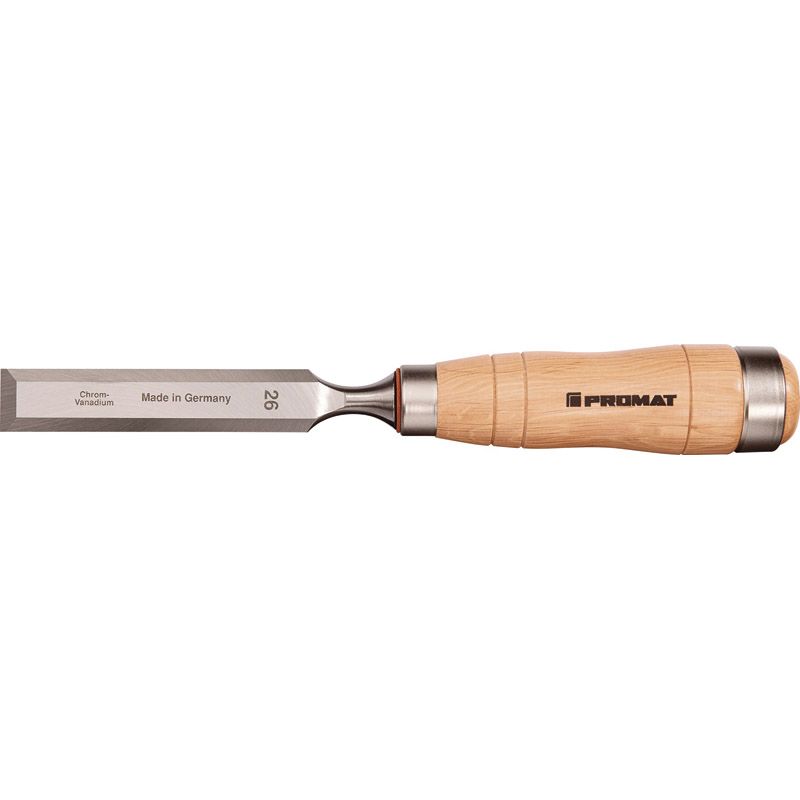 Zimmermannsbeitel B.26 mm Weißbuchenheft Ulmer Form PROMAT  mit 2 Stahlzwingen schwere Ausführung Produktbild BIGPIC L